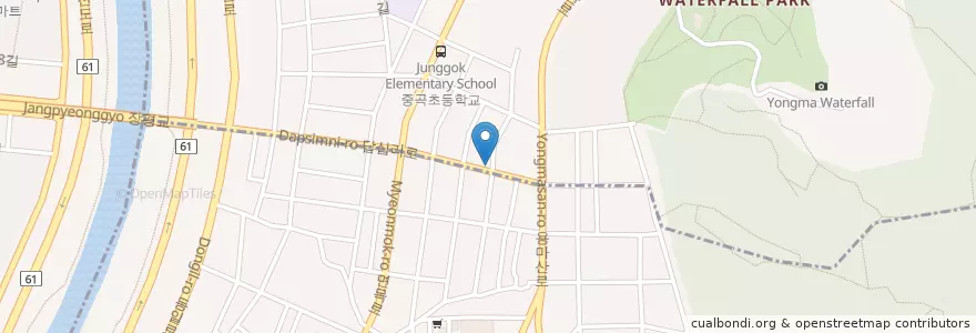 Mapa de ubicacion de 칼국수 en 대한민국, 서울, 광진구.