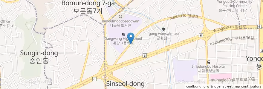Mapa de ubicacion de 명동보쌈칼국수샤브샤브 en 대한민국, 서울.