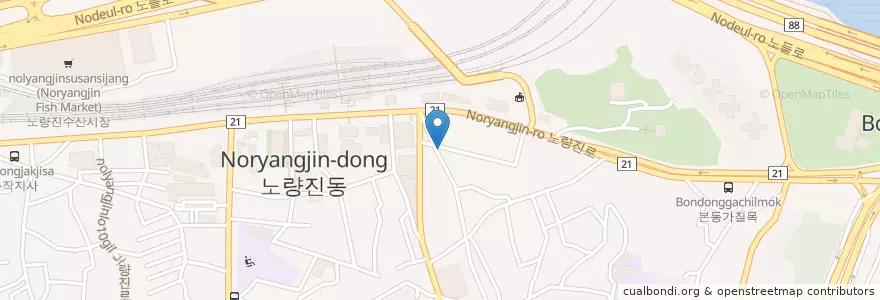 Mapa de ubicacion de 어머나생고기2F                무한리필 en Corea Del Sud, Seul, 노량진1동.