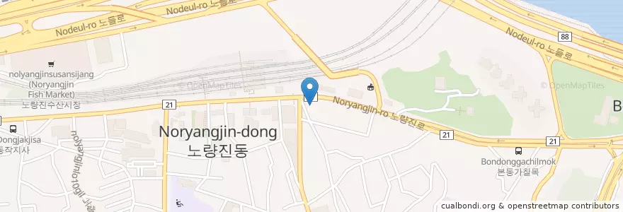 Mapa de ubicacion de 노들약국 en Республика Корея, Сеул, 노량진1동.