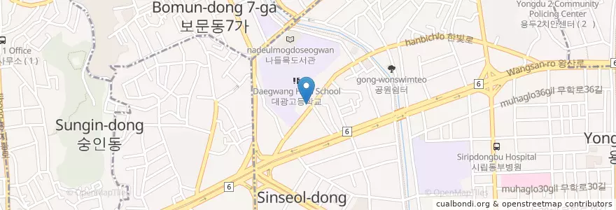 Mapa de ubicacion de 퓨전포차황산벌 en Corée Du Sud, Séoul.