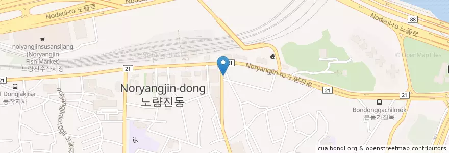 Mapa de ubicacion de 서원빌딩 en Südkorea, Seoul, 노량진1동.