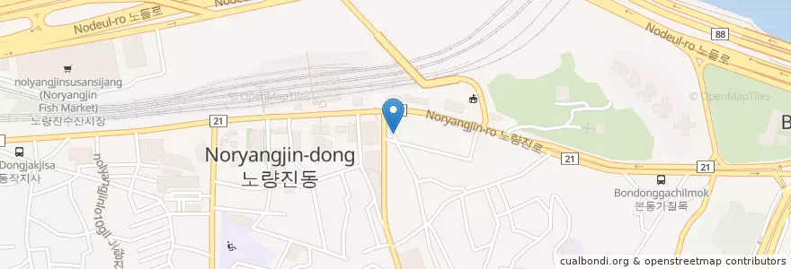 Mapa de ubicacion de DUNKINDONUTS en 韩国/南韓, 首尔, 노량진1동.