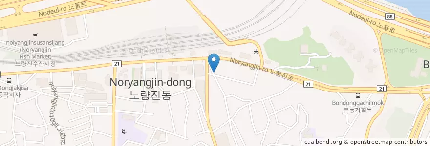 Mapa de ubicacion de Subway en Corea Del Sud, Seul, 노량진1동.