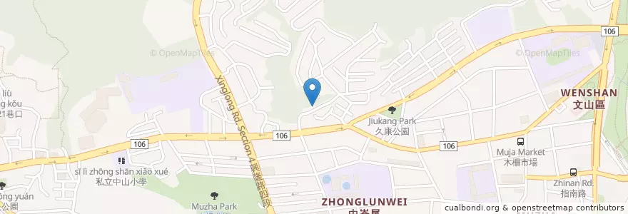 Mapa de ubicacion de 楠興宮 en تايوان, تايبيه الجديدة, تايبيه, 文山區.