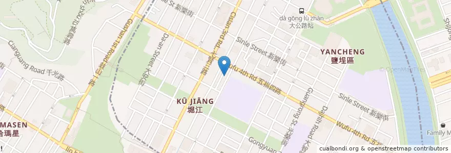 Mapa de ubicacion de 堀江商場 en 臺灣, 高雄市, 鹽埕區.