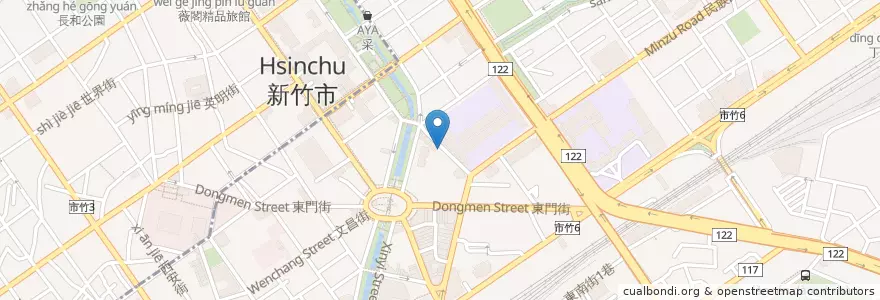 Mapa de ubicacion de 湯食主義 en Taiwan, Provincia Di Taiwan, Hsinchu, 東區.