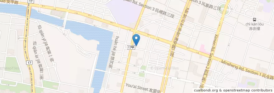 Mapa de ubicacion de 寶媽の店 en Taiwan, Tainan, 中西區.