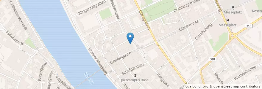 Mapa de ubicacion de Credit Suisse en Schweiz/Suisse/Svizzera/Svizra, Basel-Stadt, Basel.