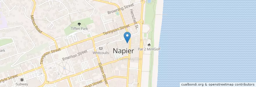 Mapa de ubicacion de Rouge Hop en New Zealand, Hawke's Bay, Napier City.