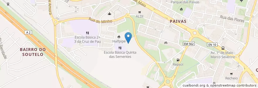 Mapa de ubicacion de Quinta en البرتغال, Área Metropolitana De Lisboa, شطوبر, شبه جزيرة شطوبر, Seixal, Amora.