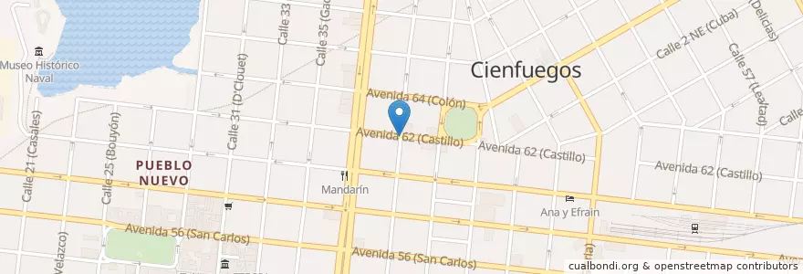 Mapa de ubicacion de NuevaCulturaLatina comida rápida en Cuba, Cienfuegos, Cienfuegos, Ciudad De Cienfuegos.