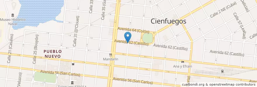 Mapa de ubicacion de NuevaCulturaLatina Restaurante en 쿠바, Cienfuegos, Cienfuegos, Ciudad De Cienfuegos.