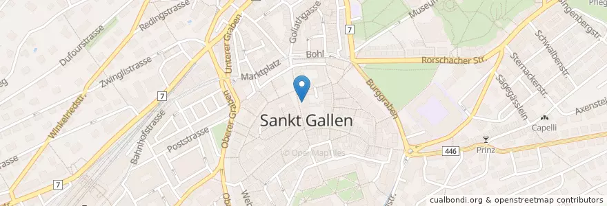 Mapa de ubicacion de Valiant en Suisse, Saint-Gall, Wahlkreis St. Gallen, St. Gallen.