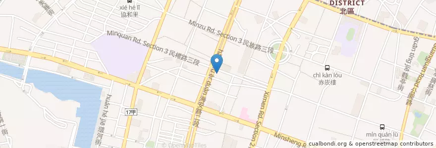 Mapa de ubicacion de 香茅魚 en 타이완, 타이난 시, 中西區.
