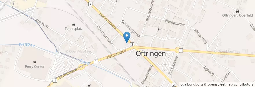 Mapa de ubicacion de Clientis Sparkasse Oftringen en Schweiz/Suisse/Svizzera/Svizra, Aargau, Bezirk Zofingen, Oftringen.