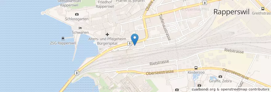 Mapa de ubicacion de PostFinance en İsviçre, Sankt Gallen, Wahlkreis See-Gaster, Rapperswil-Jona.