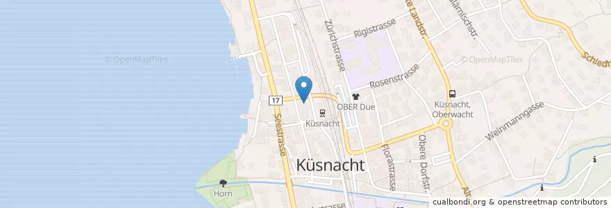 Mapa de ubicacion de PostFinance en Schweiz, Zürich, Bezirk Meilen, Küsnacht (Zh).
