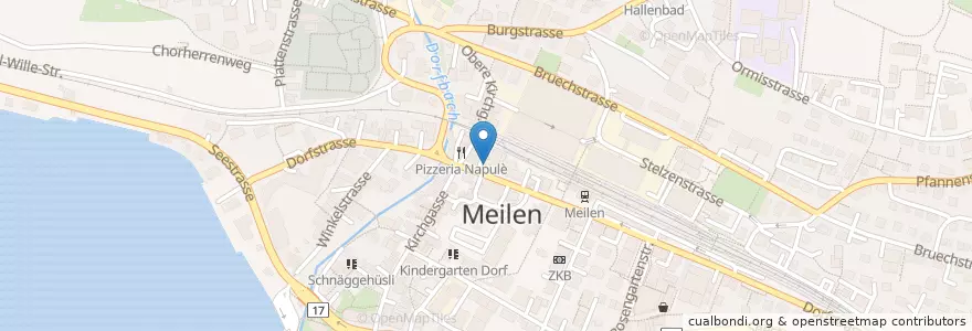 Mapa de ubicacion de PostFinance en スイス, チューリッヒ, Bezirk Meilen, Meilen.