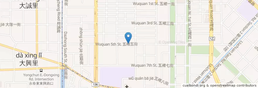 Mapa de ubicacion de 稻．麥食堂 en Тайвань, Тайчжун.