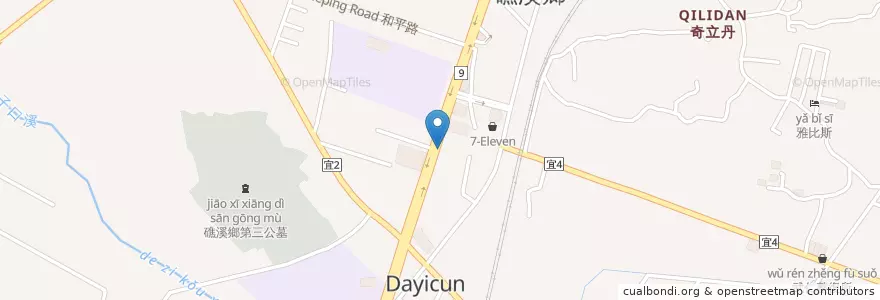 Mapa de ubicacion de 礁溪基督長老教會 en 台湾, 台湾省, 宜蘭県, 礁渓郷.