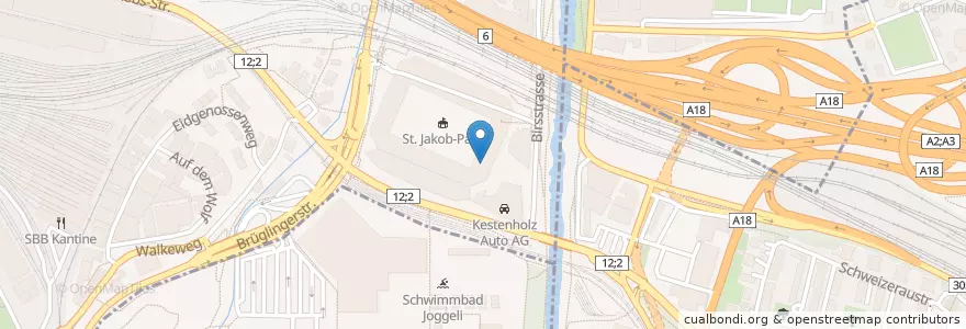 Mapa de ubicacion de SAM'S Pizza Land en スイス, Basel-Landschaft, Basel-Stadt.