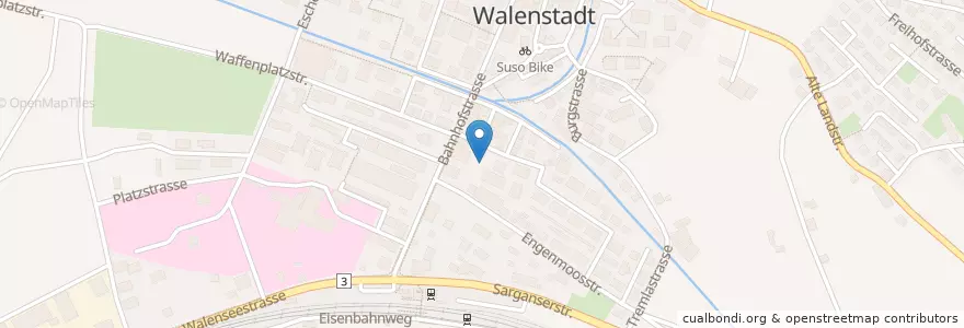 Mapa de ubicacion de Ärztezentrum Walenstadt en Schweiz, Sankt Gallen, Wahlkreis Sarganserland, Walenstadt.