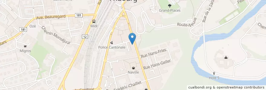Mapa de ubicacion de Star Pizza Kebab en Switzerland, Fribourg, Sarine District, Fribourg - Freiburg.