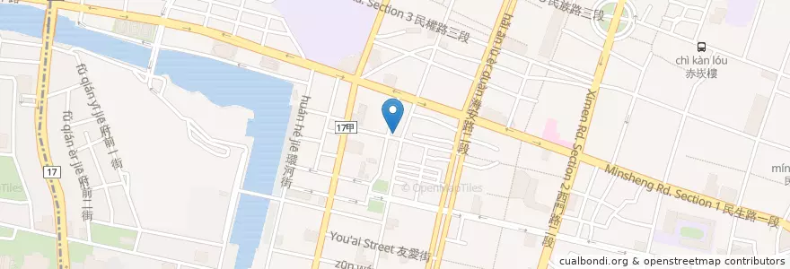 Mapa de ubicacion de 阿村飯麵熱炒 en Taiwan, 臺南市, 中西區.