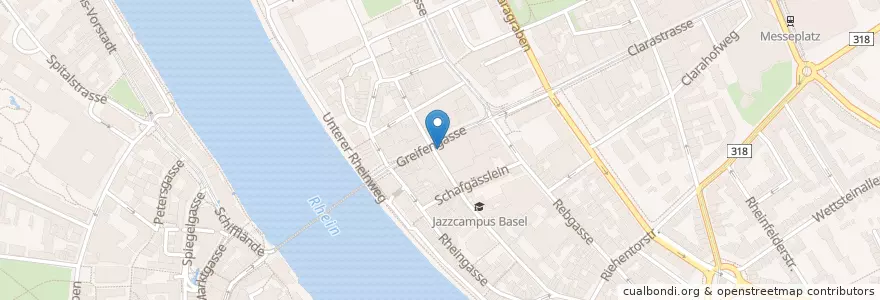 Mapa de ubicacion de Caffè Spettacolo en スイス, Basel-Stadt, Basel.