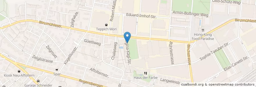 Mapa de ubicacion de Luis-Häfliger-Park en スイス, チューリッヒ, Bezirk Zürich, Zürich.