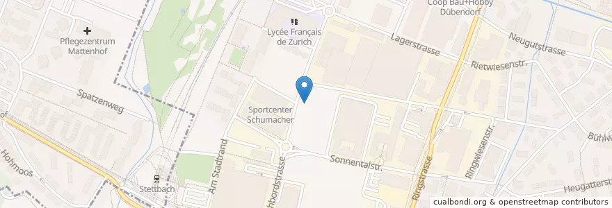 Mapa de ubicacion de Joey's Kinderkrippe en Suíça, Zurique, Bezirk Uster, Dübendorf.