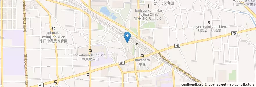 Mapa de ubicacion de ハックドラッグ en 日本, 神奈川県, 川崎市, 中原区.