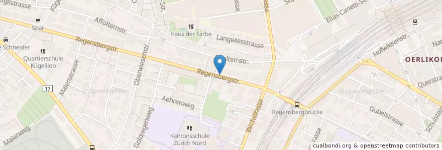 Mapa de ubicacion de Holunderhof en Suisse, Zurich, District De Zurich, Zurich.