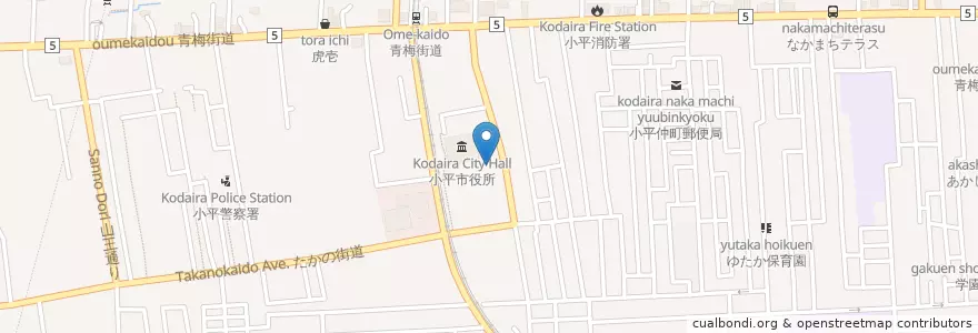 Mapa de ubicacion de 丸ポストレプリカ（使用不可） en Japão, Tóquio, 小平市.