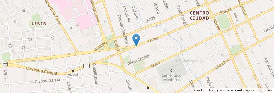 Mapa de ubicacion de Pizzeria súper Buena en Куба, Ольгин, Holguín.