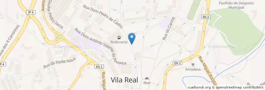 Mapa de ubicacion de O Aldeão en 葡萄牙, 北部大區, Vila Real, Douro, Vila Real, Vila Real.