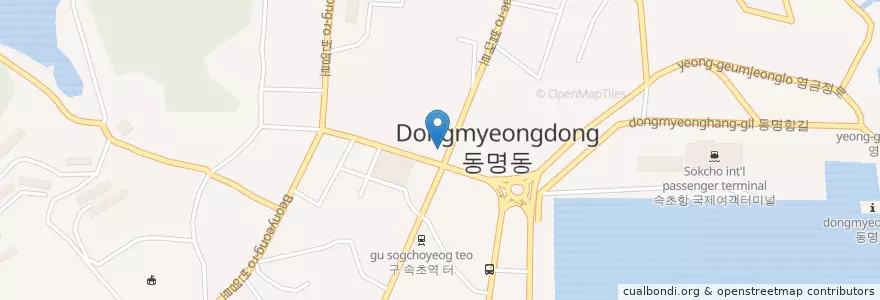 Mapa de ubicacion de 동명동 en Coreia Do Sul, Gangwon, 속초시, 동명동.