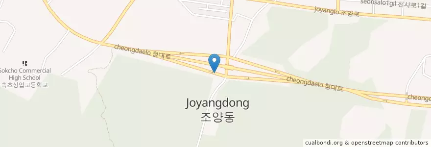 Mapa de ubicacion de 조양동 en Corée Du Sud, Gangwon, 속초시, 조양동.