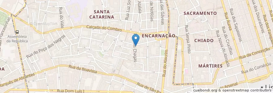 Mapa de ubicacion de Bicaense en Portogallo, Área Metropolitana De Lisboa, Lisbona, Grande Lisboa, Lisbona, Misericórdia.