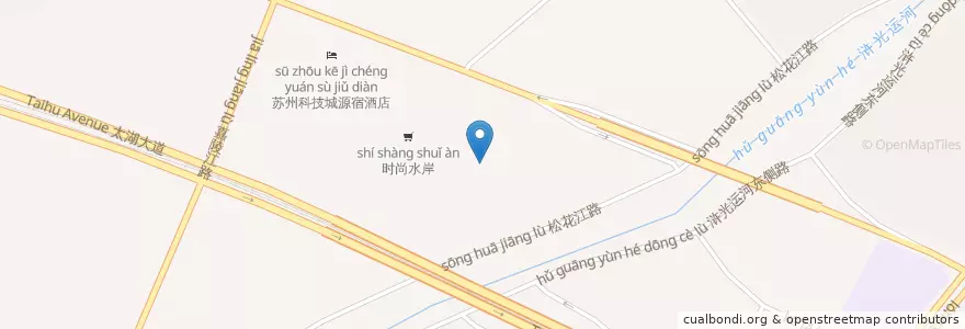 Mapa de ubicacion de Huqiu en China, Suzhou, Huqiu, 苏州高新技术产业开发区, 东渚街道.
