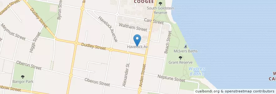 Mapa de ubicacion de Cafe De France en أستراليا, نيوساوث ويلز, Sydney, Randwick City Council.