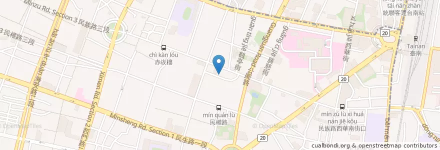 Mapa de ubicacion de Paripari apt. en 臺灣, 臺南市, 中西區.