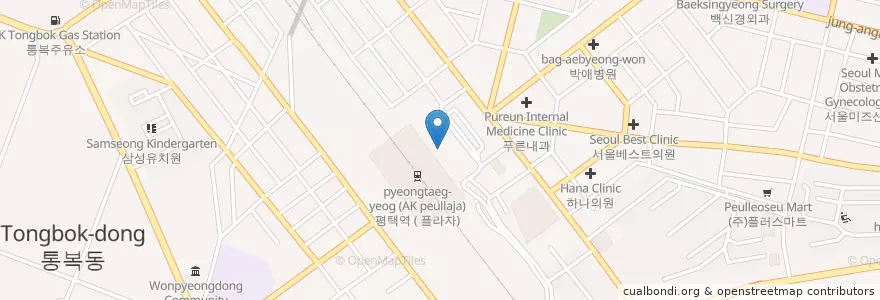 Mapa de ubicacion de 스타벅스 en 大韓民国, 京畿道, 平沢市.