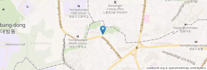 Mapa de ubicacion de 상도지구대 en Güney Kore, Seul, 동작구, 상도2동.