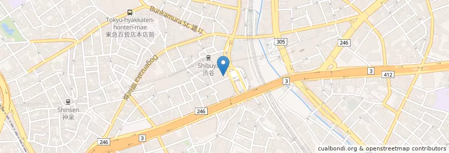 Mapa de ubicacion de 横浜銀行 en Japan, 東京都, 渋谷区.