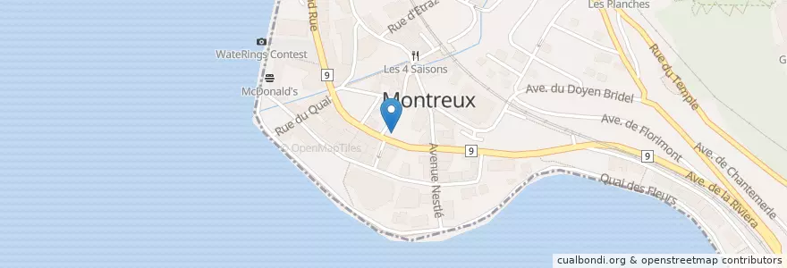 Mapa de ubicacion de La Brasserie en Svizzera, Vaud, District De La Riviera-Pays-D’Enhaut, Montreux.