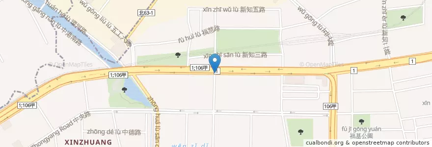 Mapa de ubicacion de 新北大道昌平街口(臨時站) en Taïwan, Nouveau Taipei.