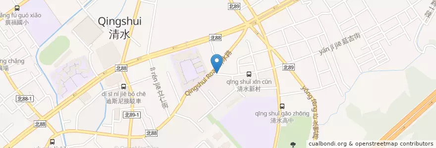 Mapa de ubicacion de 清水社區公園 en Taiwan, Nuova Taipei, Distretto Di Tucheng.