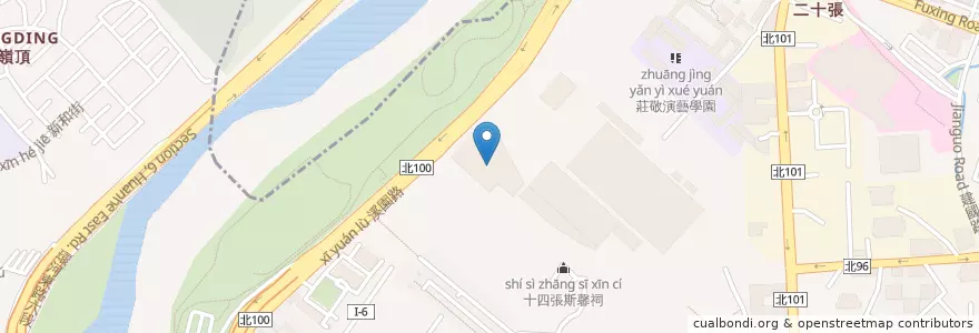 Mapa de ubicacion de 捷運十四張站 en Taiwan, 新北市, 新店區.